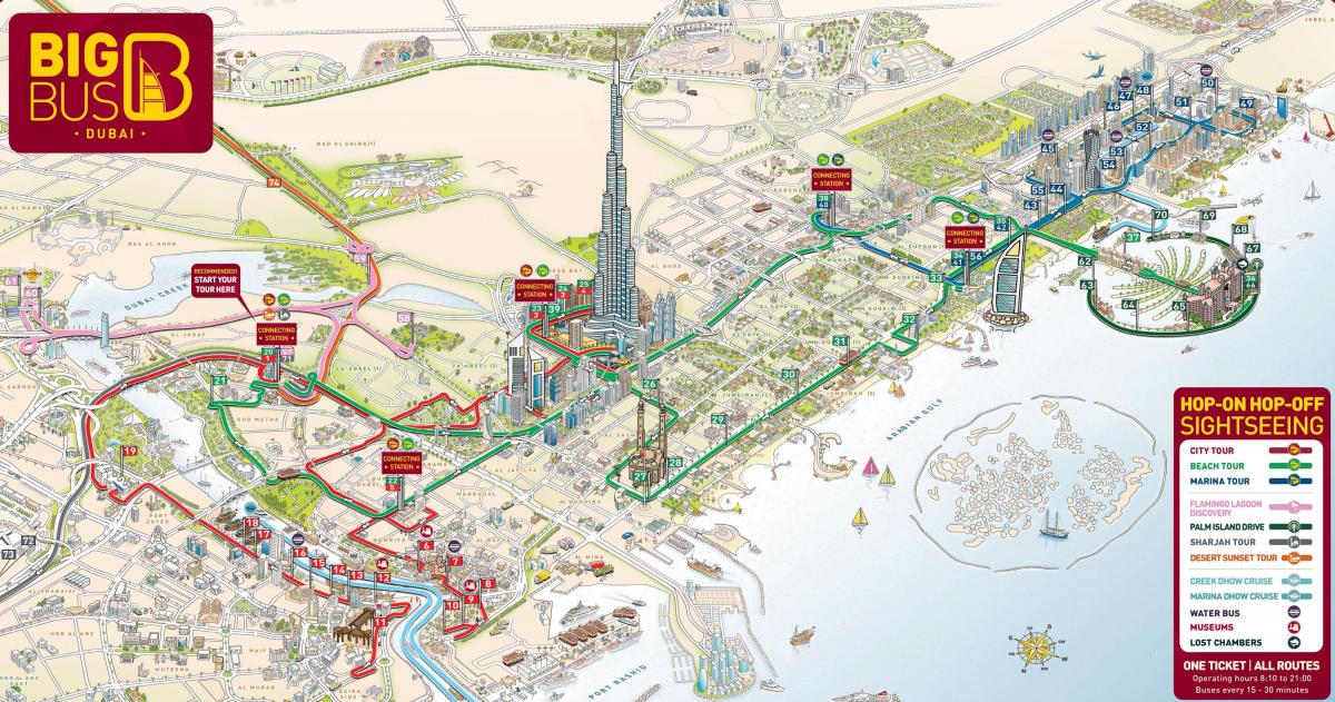 Mappa di Dubai Big Bus