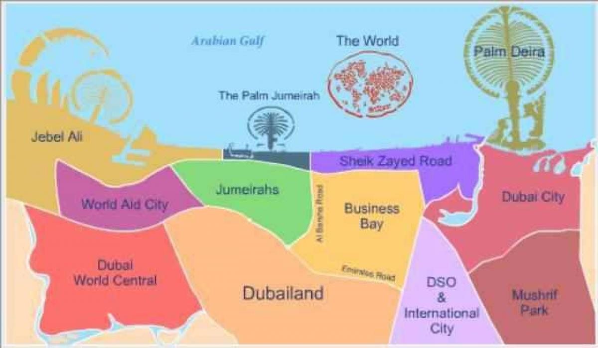 Mappa dei quartieri di Dubai